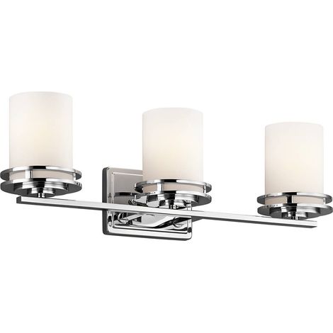 Elstead Hendrik - Applique murale à 3 ampoules pour salle de bain, chrome poli IP44, G9 (1/5)