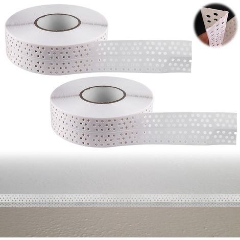 Lot de 2 rubans de recouvrement de couture 40 m x 5 cm pour cloison sèche, autocollant, rail d'angle, protection des bords, plaque de plâtre, ruban d'étanchéité pour connecter des (1/5)
