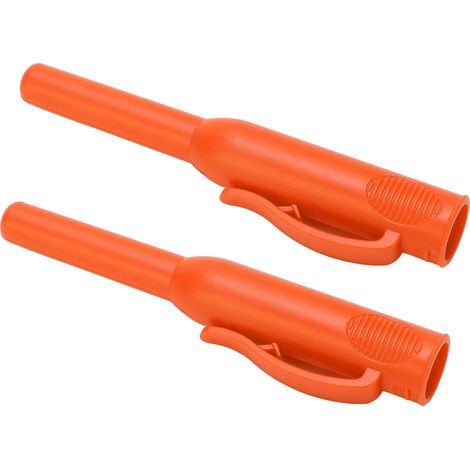 Set mit 2 Etuis für Zimmermannsbleistifte, lange Spitze, zum tiefen Anzeichnen von Holz, mit Clip, orange (1/5)