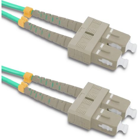 Cavo patch in fibra ottica Qoltec SC/UPC - SC/UPC Multimodale 50/125 OM4 Duplex 10 m (1/3)