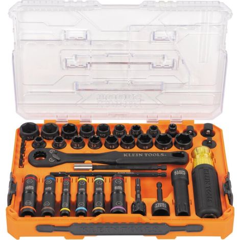 Klein Tools Set de clés à chocs à passage et à bascule KNECT™ 39 pièces (1/4)