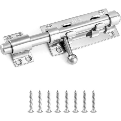 Convient pour serrure de porte, serrure de porte de garage, loquet, serrure de portail coulissant. Acier inoxydable 304. Serrure de porte d'entrée, diamètre 14 mm, longueur 230 mm.