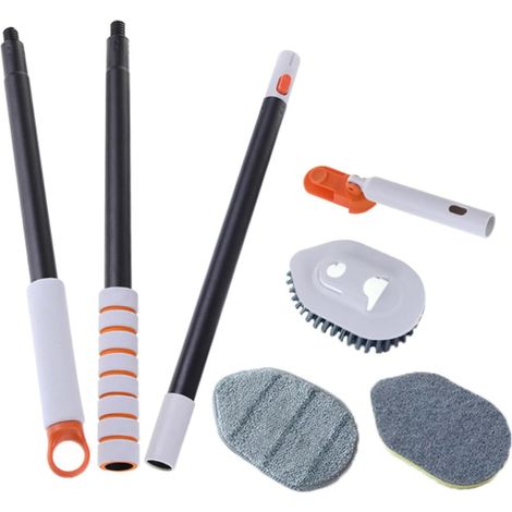 Brosse nettoyage salle de bain, orange, pour douche et coins (1/5)