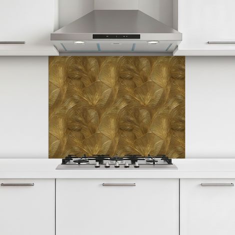CRÉDENCE CUISINE Organic - Lines - Gold 80x60 cm
