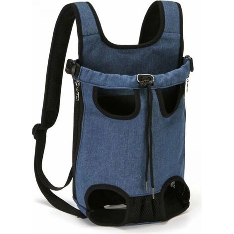 Sac à Dos Chien Chat Sac de Transport de Voyage Sac à Dos de Transporteur Pliable -DOUble épaule Sac Kangourou Chien Ventral Poitrine Respirant et Pliable pour Petit Chien Chiot Chat-M-DOU (1/4)