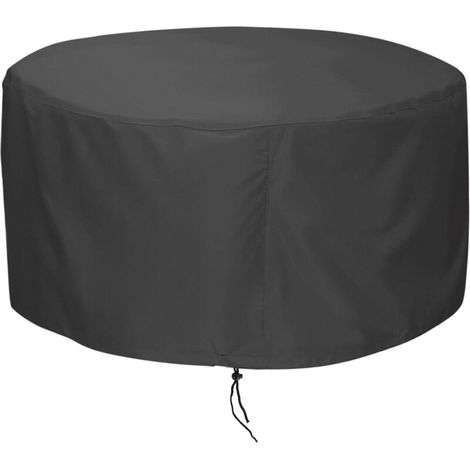 Housse de protection pour mobilier de jardin, tissu Oxford 210D, imperméable, ronde, avec corde et boucle de verrouillage pour table (diamètre x hauteur 128 x 75 cm) (1/5)