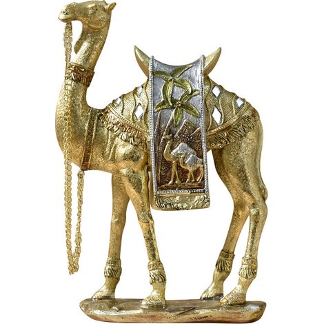Adornos de camello Juguete animal Estatua de camello Decoración de estante de camello Juguete Figura de camello Regalo Decoraciones de estantería de Oriente Medio Escultura Modelo de resina (1/5)