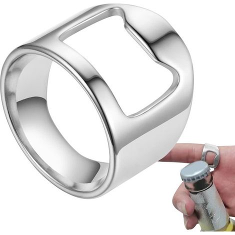 Kellnerflaschenöffner, Flaschenöffner, Kellnerring aus Titanstahl, eleganter Ring aus Titanstahl, tragbarer Bieröffner (1/5)