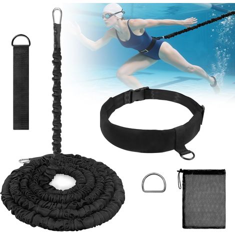 Ceinture de Résistance Réglable pour la Natation d'Entraînement 2.5M-9M Élastique de Nage Piscine, Aide à l'Entraînement Efficace pour Les Adultes (1/5)
