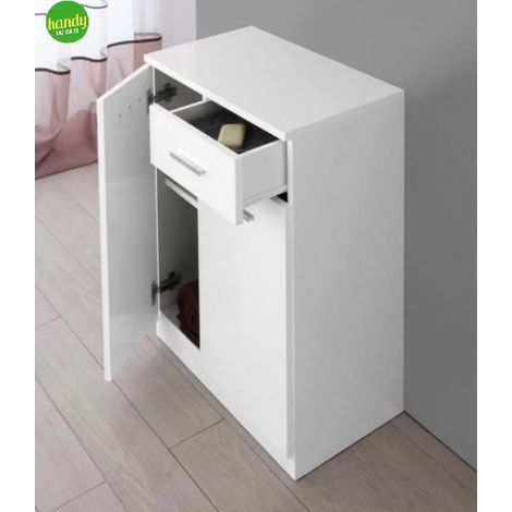 Base singola da bagno due ante e cassetto in melaminico bianco h.80cm l=60cm h=80cm p=34cm SAVINI