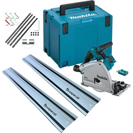 Makita DSP601ZJU 36v Twin 18v Brushless Plunge Saw Wireless + X2 1.5M Rail Kit (1/5)