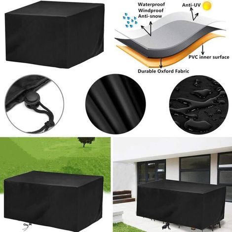 Telo di copertura per mobili da giardino 80x80x80 cm, in tessuto Oxford impermeabile, antivento e resistente ai raggi UV (nero) (1/4)