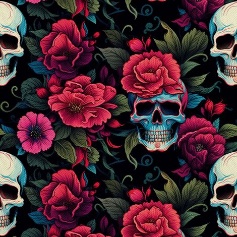 Tela decorativa para exteriores Oxford - Motivo de calavera I DX4646 (1/5)