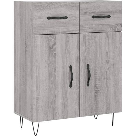 Credenza cassettiera mobile contenitore organizer cucina soggiorno salotto sonoma 695 x 34 x 90 cm legno ingegnerizzato grigio 020036473