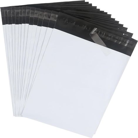 Pochette Envoie Colis Vinted 32cmX45cm 30pcs Enveloppe Plastique Expedition Imperméable Inviolable Auto-adhésive Emballage Colis Vinted Vêtement Chaussures Livres pour Petites Entreprise Blanc