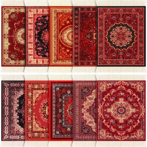 Lot de 10 Dessous de Verre de Table au Design Oriental Porte-Boissons en Tissu élégant Style Vintage pour la Maison, Le Bureau, la Table Basse, Le Bar, la Cuisine, la Salle à Manger (1/5)