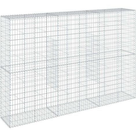 Cesta de gaviones con cubierta hierro galvanizado 300x50x200 cm vidaXL