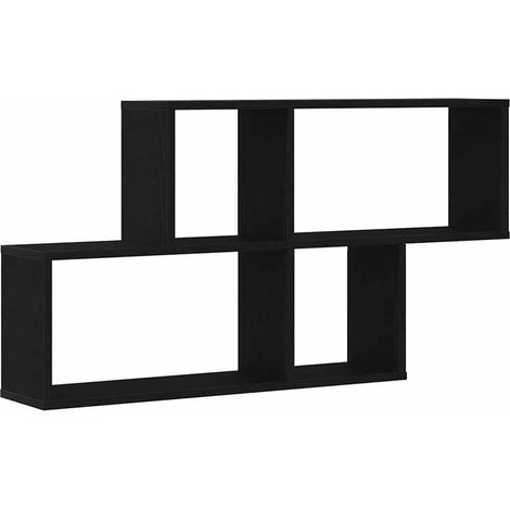 Maison Exclusive - Wandregal Schwarz Eichen-Optik 76 x 15 x 53 cm