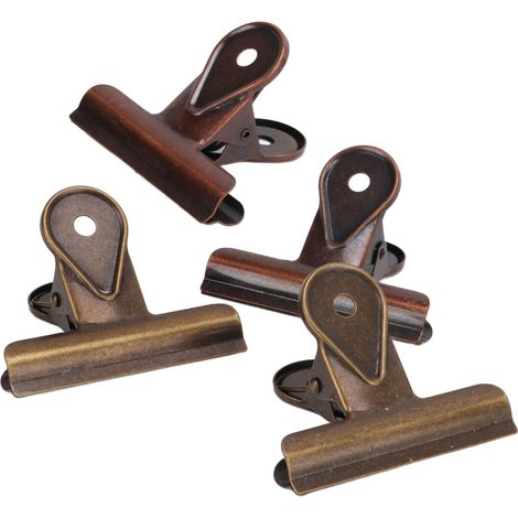 4 pinces de fixation multifonctionnelles en métal, 2 couleurs assorties, outil de maintien pour bureau et maison (1/5)