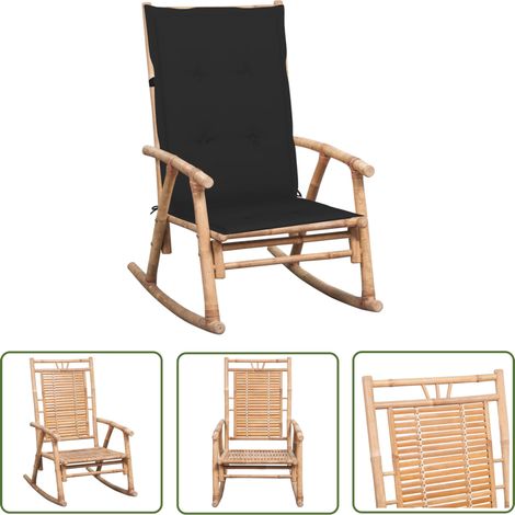 FIMEI Chaise à bascule avec coussin Bambou (1/5)