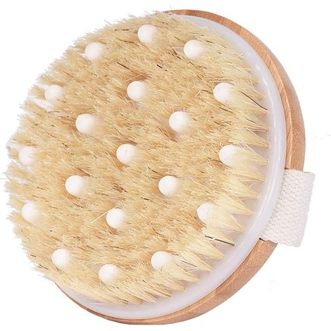 Brosse pour le Corps pour Brosse Dos Douche Brosse Exfoliante pour Eliminer les Toxines Cellulites de la Peau Morte le Traitement Améliorer les Fonctions lymphatiques, (1/4)