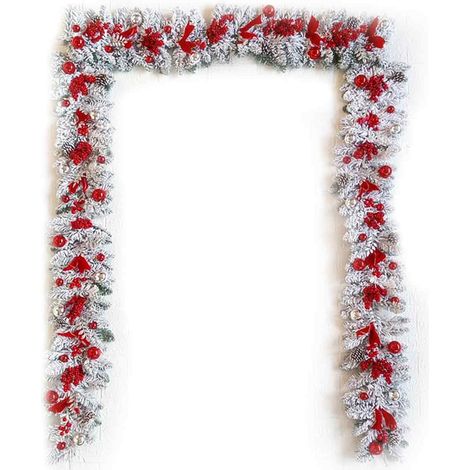 Couronne de Noël artificielle en rotin recouvert de neige, arbre renversé, nœud rouge, ruban, mise en page de la scène, boules brillantes, décoration de porte de Noël, guirlande suspendue pour fête
