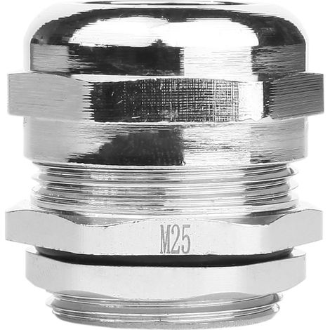 Kabelverschraubung M25 10,5–18 mm IP68, vernickeltes Messing (1/2)
