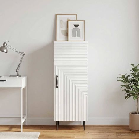 vidaXL Buffet Blanc brillant 33 x 34,5 x 89,5 cm Bois d'ingénierie (1/5)