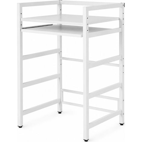 TolleTour Étagère pour Lave-Linge Métal Réglable Tablette Coulissante Charge Étagère Supérieure 300 kg - Blanc (1/5)