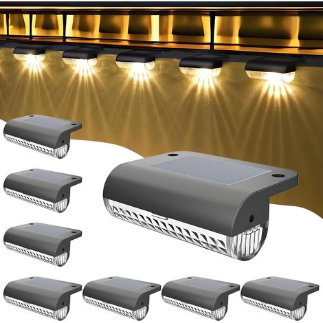 Lampe Solaire pour Jardin Extérieur, 4 Pièces IP65 Imperméable à L'eau LED Lampe Solaire,2 Modes,Applique Extérieure Clôture Lumière pour Clôture,pour Jardin,Cour (1/5)