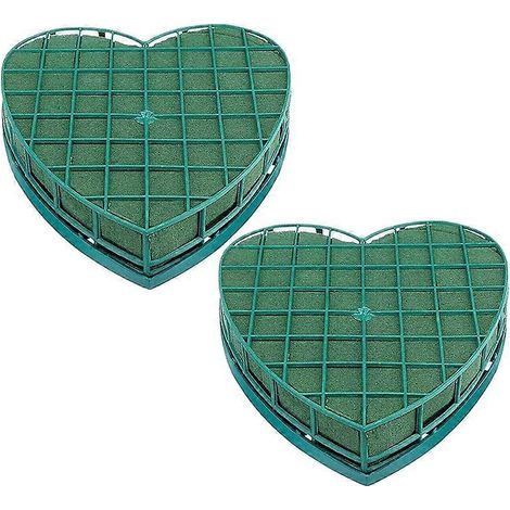 Cœur en mousse florale x2, support fleurs en forme de cœur avec mousse piquée, idéal compositions florales DIY (1/5)