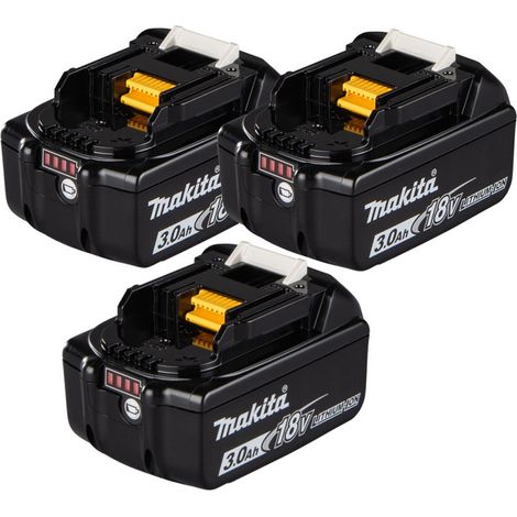 MAKITA Pack de 3 Batteries Li-Ion 18V 3Ah BL1830B