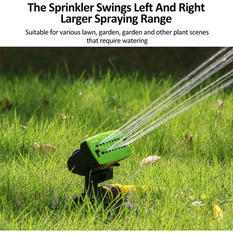 Arroseur pivotant automatique pour l'irrigation du jardin, entretien de la pelouse, système polyvalent rotatif à 180 ° pour l'arrosage du parc, de la terrasse, de l'arrière-cour et du jardinage (1/5)