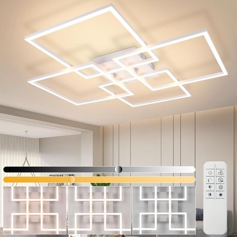 GBLY Deckenlampe Wohnzimmer LED Deckenleuchte:Küchenlampe mit Fernbedienung Modern Design Wohnzimmerlampe 3000K - 6500K Schlafzimmerlampe 48W Geometrisch Deckenbeleuchtung für Schlafzimmer