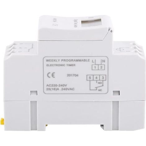 220-V-Wochen-/Tagestimer, Schienenmontage, Schalttafel - POU HB17485 (1/3)