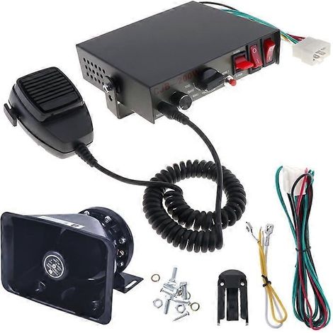 Sistema de alerta para coche de 200 W y 12/24 V con altavoz de alarma Shoutlers de 9 sonidos. (1/4)