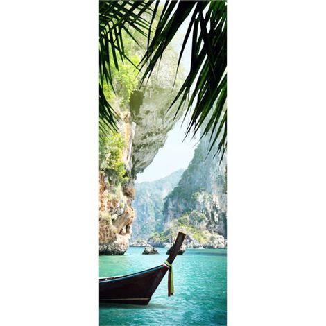 Panneau mural douche en alu-composite VIPANEL - Inspiration Nature Décor Thailande 2 - Finition Brillant - 100x255cm (1/5)