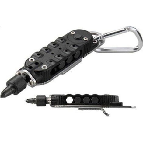 Mini tournevis multifonctionnel pour l'extérieur, tournevis en forme de porte-clés, outil de réparation Portable en acier
