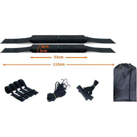 Portaequipajes de techo para coche, portaequipajes de espuma antideslizante, portaequipajes multifuncional e impermeable, incluye bolsa de almacenamiento para equipaje, ideal para viajes por carretera (1/5)