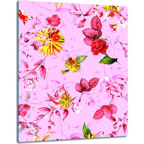 TABLERO DE MESA CON PANEL DE CRISTAL DE 40x52 CM, DISEÑO DE FLORES (1/5)