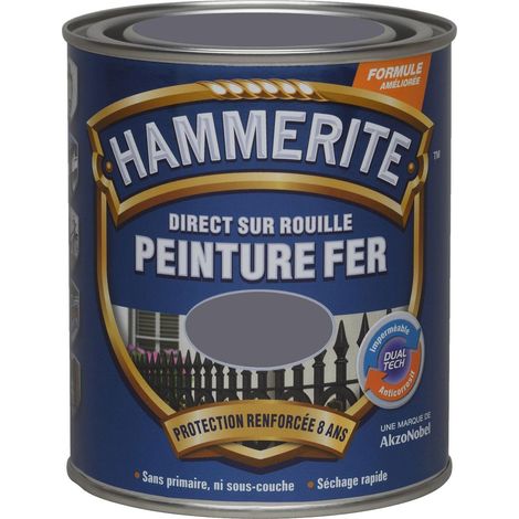 Peinture Direct Sur Rouille Laqué Gris Anthracite 0,75 L - Hammerite