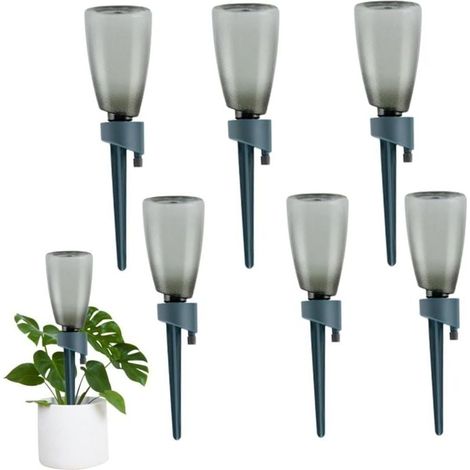 6-teiliges Pflanzenbewässerungsgerät mit 6 500-ml-Flaschen, Pflanzenbewässerer, automatisches Tropfbewässerungsset mit Wasserregelventilen (1/4)