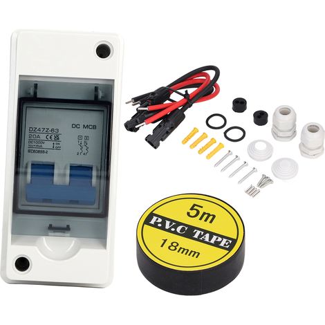 Interrupteur de sectionnement solaire 20 A IP65 étanche, installation facile, disjoncteur miniature CC 1000 V