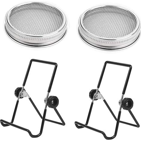 Couvercles en acier inoxydable pour bocaux de germination, couvercles à large ouverture, kit de couvercles et passoires pour germo