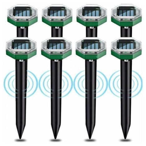 Stück solarbetriebene Ultraschall-Maulwurfsabwehrgeräte, IP65 wasserdicht, solarbetriebene Ultraschall-Maulwurfsabwehrgeräte, für den Einsatz im Garten geeignet, gekennzeichnet. (1/5)