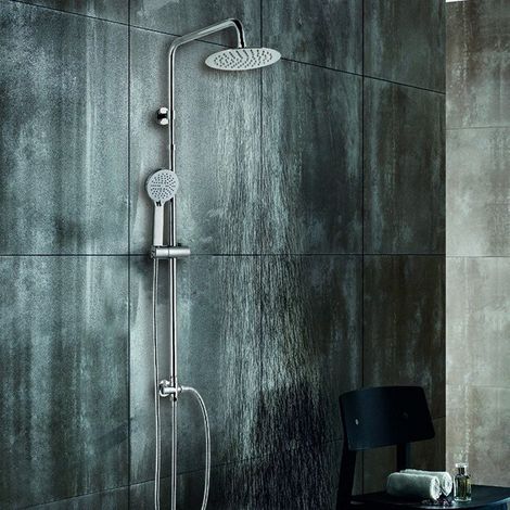 Colonna doccia design tondo con soffione, doccetta e flessibile   L6700 kamalu