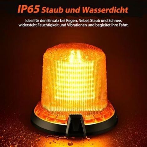 Feu clignotant LED - 12V 24V Base magnétique - Véhicules agricoles et chantier - Orange (1/5)