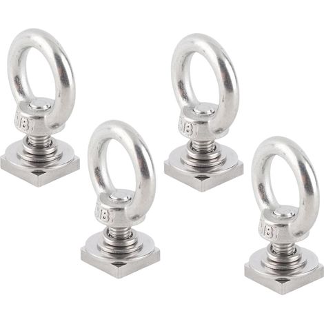 4pcs T Track Mount Tie Mit d'ancrage M8 M8 Slots en Acier Inoxydable et Anneaux D'écrou L'œil utilisé pour la Grille de Toit Securer Les Crochets de Corde à Corde élastique (1/5)