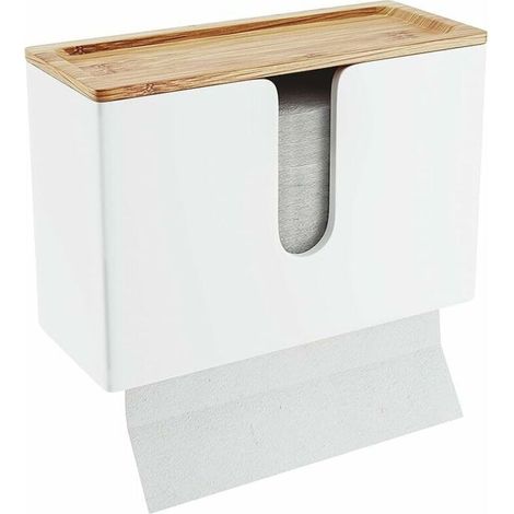 Distributeur de lingettes pour les mains, distributeur de papier peint, essuie-tout mural pour cuisine et salle de bain, porte-serviettes mural feuille à feuille (1/5)