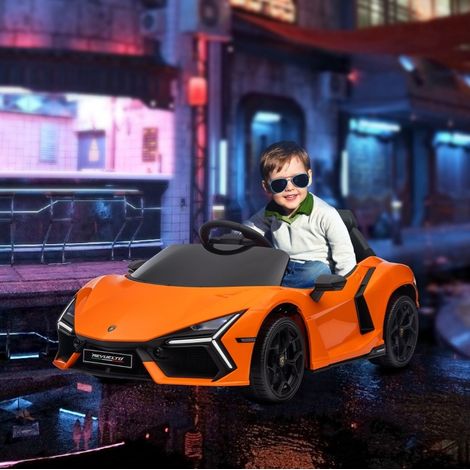 Coche eléctrico infantil 105x60x40 cm naranja, plástico y metal, mando a distancia – MEUBLIV (1/5)